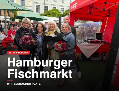 Hafenatmosphäre mitten in München: Fischmarkt am Wittelsbacherplatz