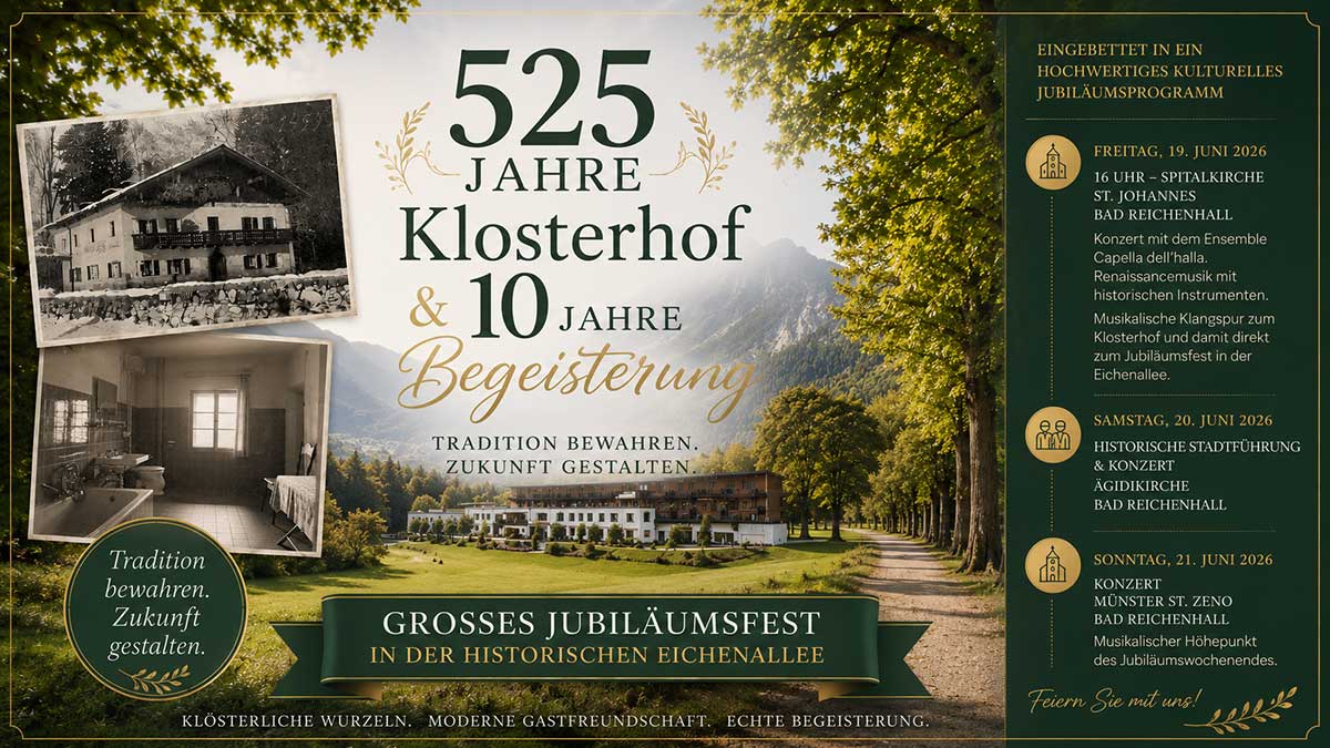 Im Klosterhof in Bayerisch Gmain treffen in diesem Jahr 525 Jahre Geschichte auf 10 Jahre Begeisterung (©Foto: Klosterhof)