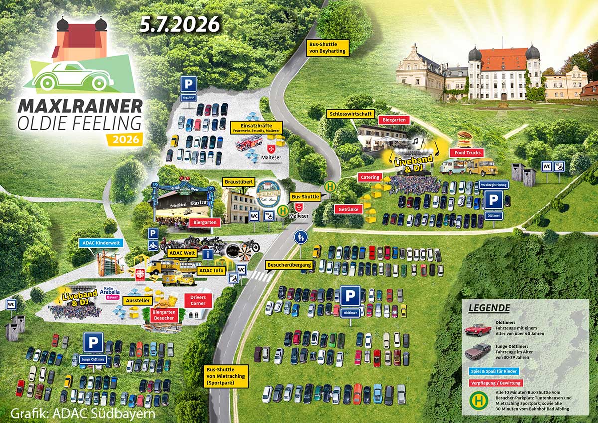 Lageplan Maxlrainer Oldie Feeling 2026 Quelle: ADAC Südbayern