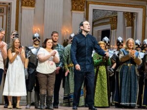 Wagners "Die Walküre" mit Irene Roberts (Sieglinde), Miina-Liisa Värelä (Brünnhilde), Generalmusikdirektor Vladimir Jurowski , Ekatarina Gubanova (Fricka) beim Schlußapplaus zu Oper für Alle 2026 am 04.07.2026 im Nationaltheater (©Foto: Martin Schmitz)
