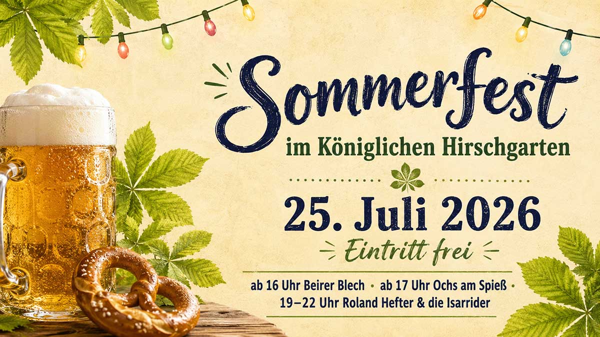 Sommerfest im Königlichen Hirschgarten am 25. Juli 2026 mit Roland Hefter