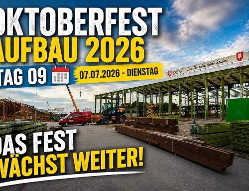 Oktoberfest Aufbau 2026: Tag 09 – das Fest wächst weiter (07.07.2026 – Dienstag)