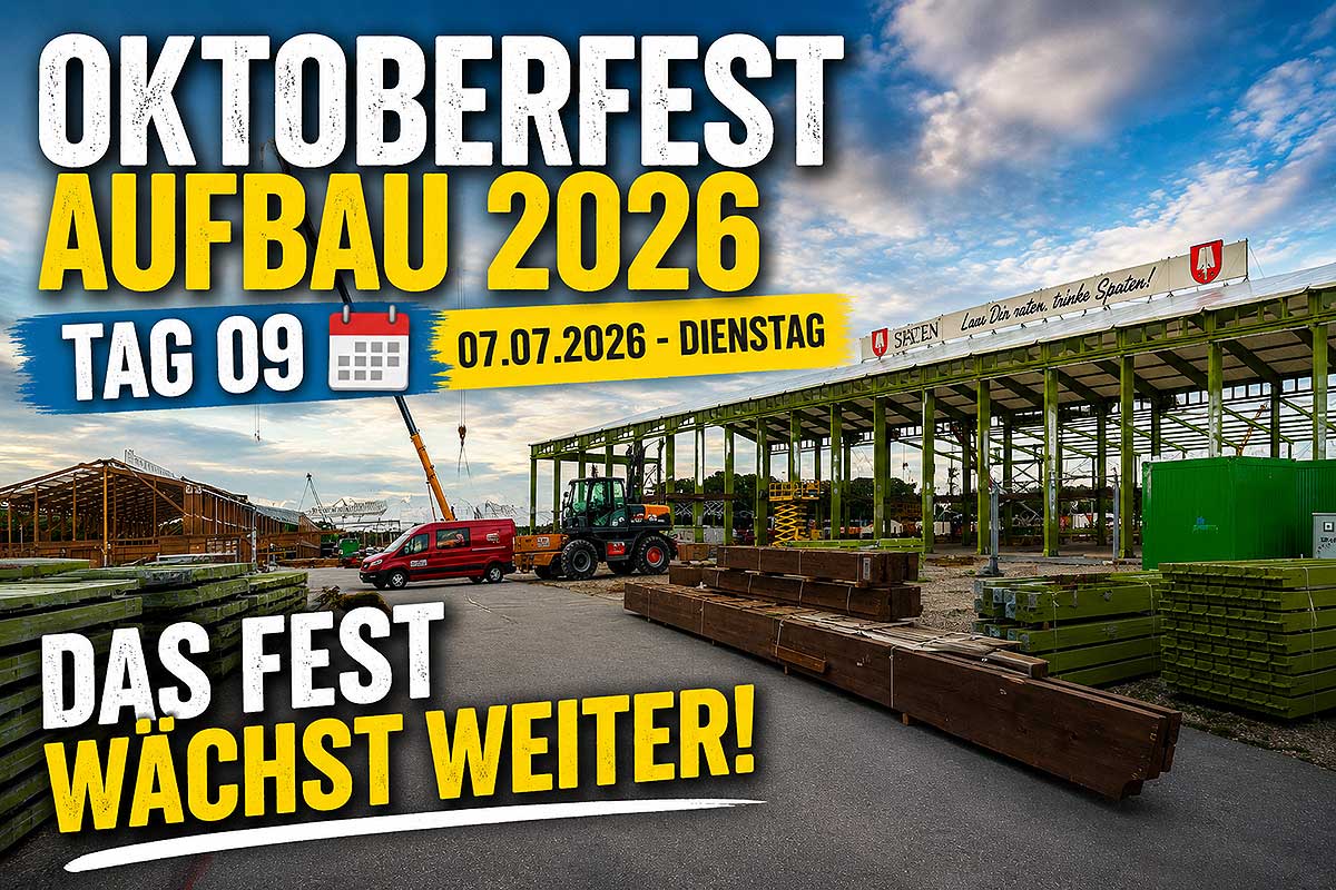 Aufbau der großen Wiesn-Zelte auf der Theresienwiese, Tag 9 (©Fotos: Martin Schmitz)