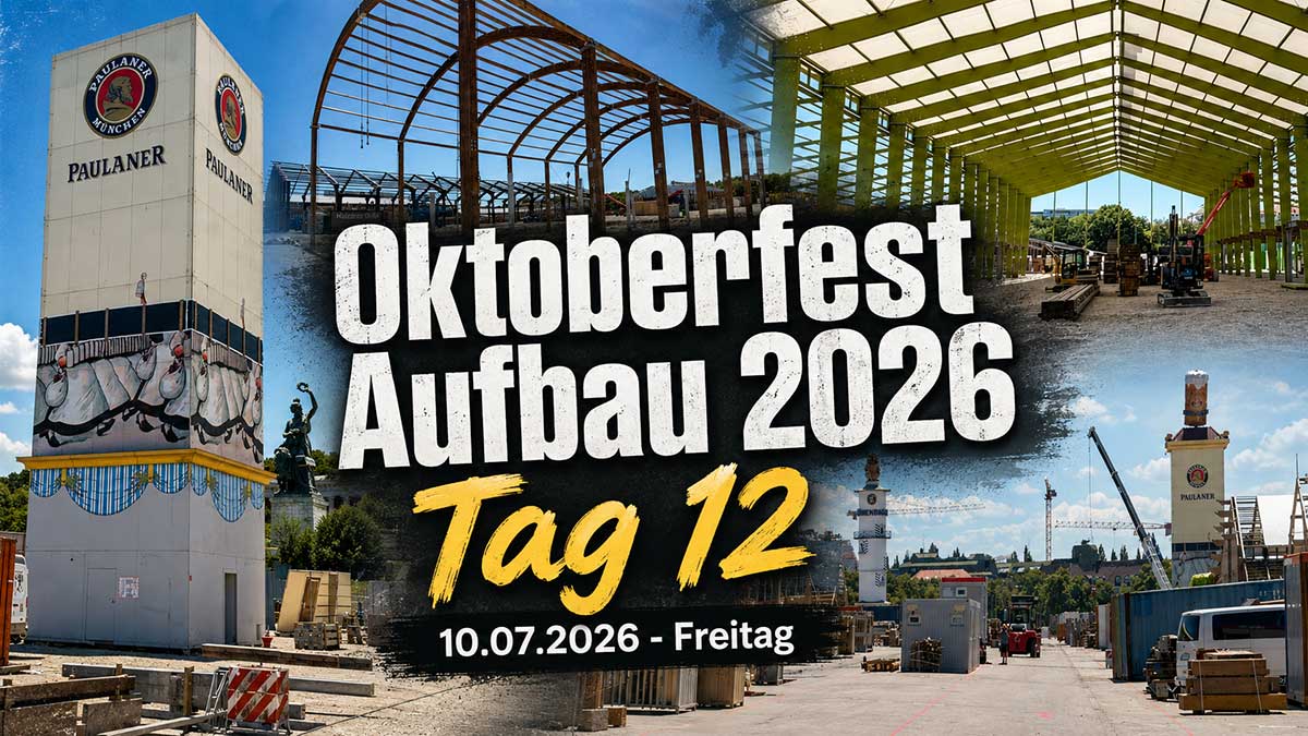 Wiesn-Aufbau 2026 Tag 12: Paulaner-Turm, Weinzelt & Bodo's (©Foto: Martin Schmitz)