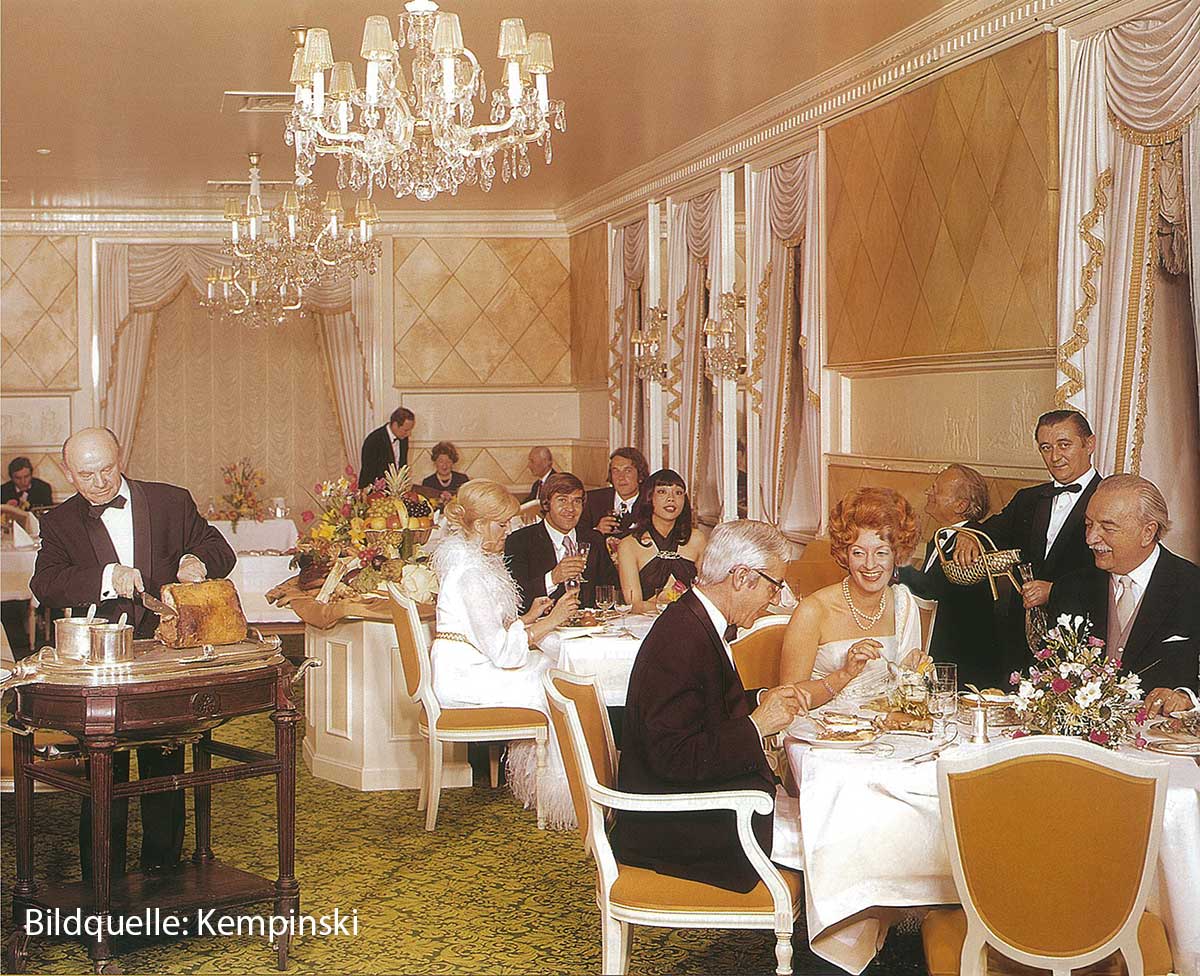 Das Restaurant Waltherspiel 1972 (Bildquelle: Kempinski)