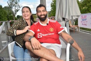Teresa Winter, Faisal Kawusi beim Event Cathylates Reformer Pilates ©Foto: BrauerPhotos / Goran Nitschke
