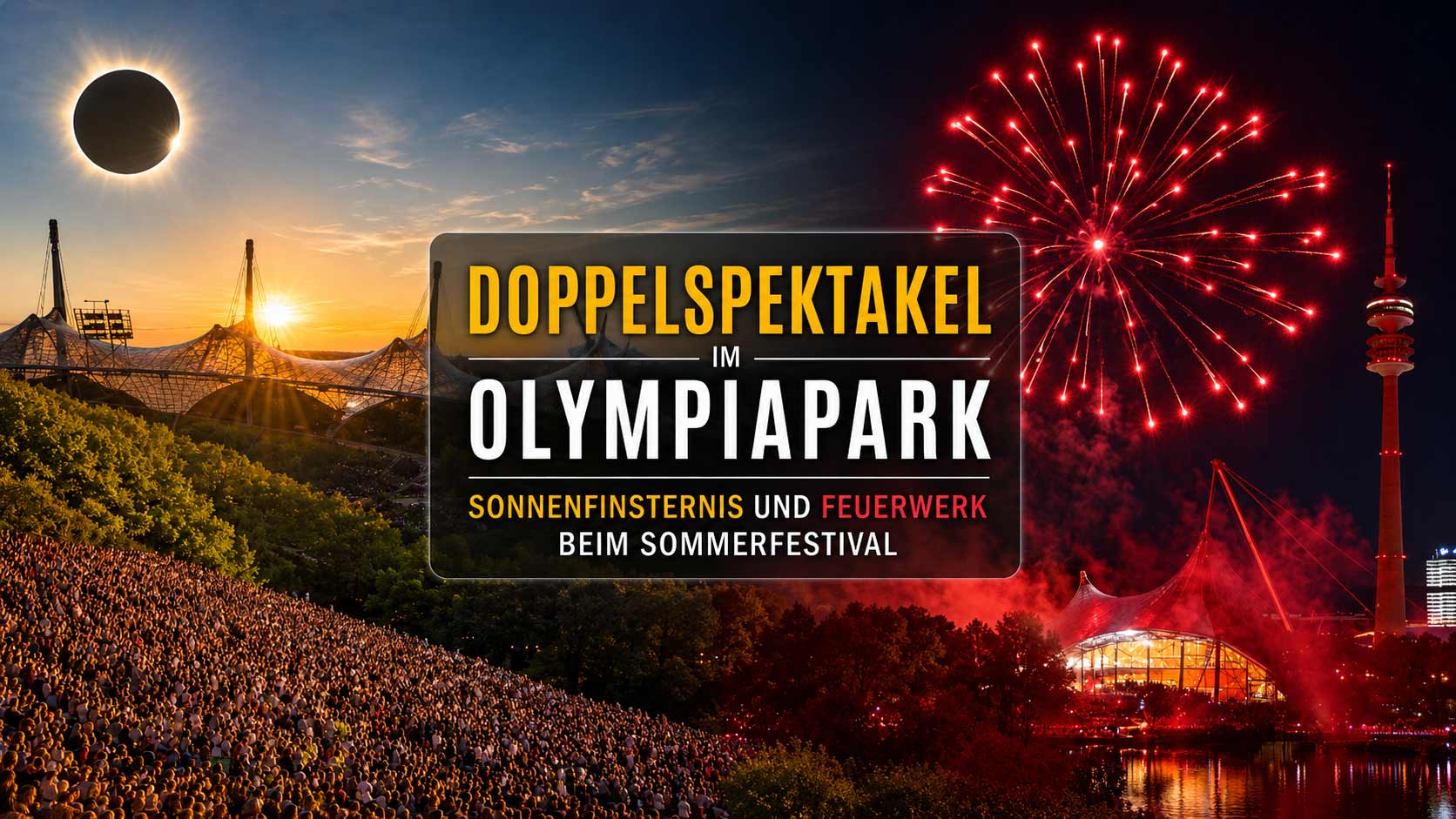 Doppeltes Spektakel im Olympiapark: Sonnenfinsternis und Feuerwerk beim Sommerfestival