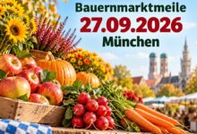 Bauernmarktmeile München 2026: Direktvermarkter am Odeonsplatz am 27.09.2026 (©Foto: KI generiert)