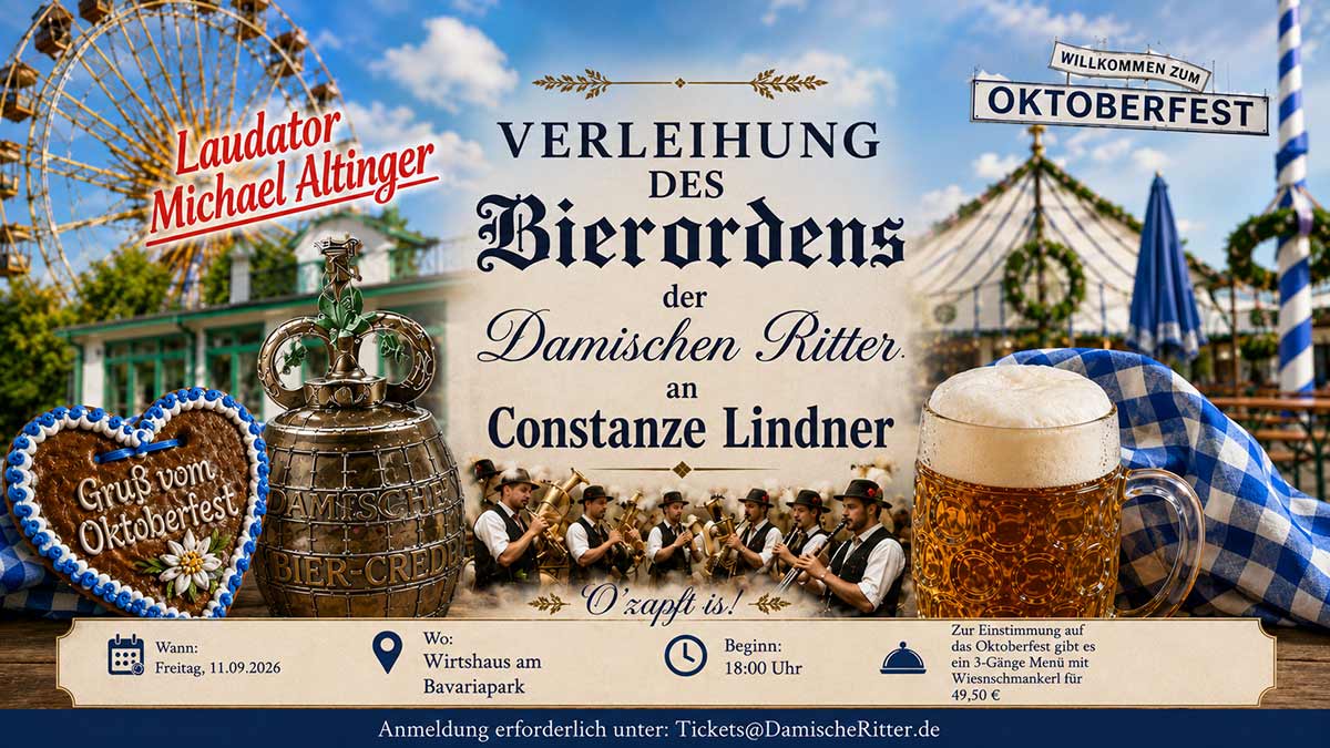 Bierorden der Damischen Ritter 2026 geht an Constanze Lindner