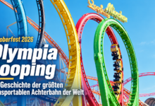 Olympia Looping auf dem Oktoberfest - Die Geschichte der größten transportablen Achterbahn der Welt (Screenshot Olympia Looping)