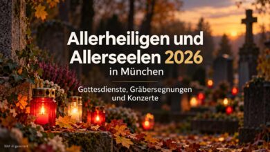 Allerheiligen 2026, Allerseelen 2026, Allerheiligen München, Gottesdienste Allerheiligen, Gräbersegnung, Friedhöfe München, Liebfrauendom, Requiem, Aussegnung, Umland, Konzerte Allerheiligen (©Bild: AI generiert)